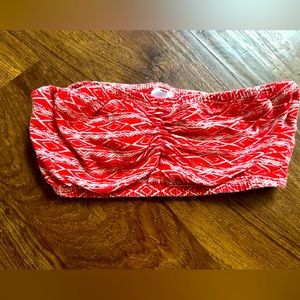 💜 Red and White bandeau Top/Bra-S